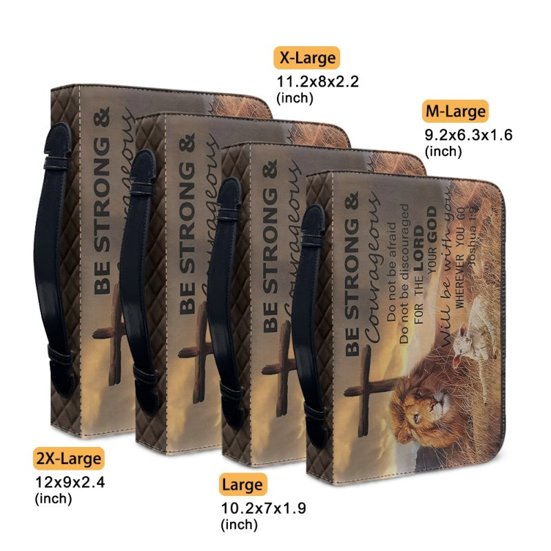 Personalized Bible Cover - Be Strong and Courageous Bible Cover - Customizable Christian Gift by CHRISTIANARTBAG - CAB02210524.