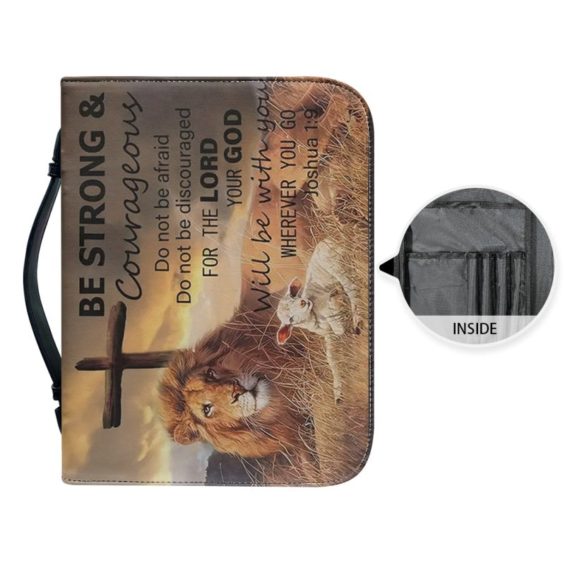 Personalized Bible Cover - Be Strong and Courageous Bible Cover - Customizable Christian Gift by CHRISTIANARTBAG - CAB02210524.