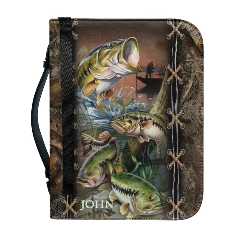 Personalized Bible Cover - Fishing Bible Cover - Customizable Christian Gift by CHRISTIANARTBAG - CAB03160524.