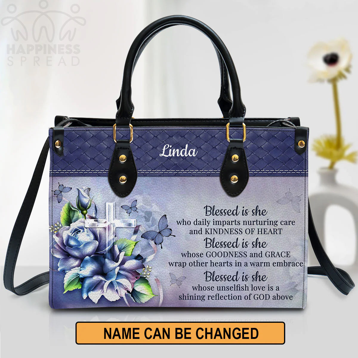 Christianart Handbag, Personalized Hand Bag, Blessed Is She Who Daily Imparts Nurturing Care And Kindness Of Heart, Personalized Gifts, Gifts for Women. - Christian Art Bag