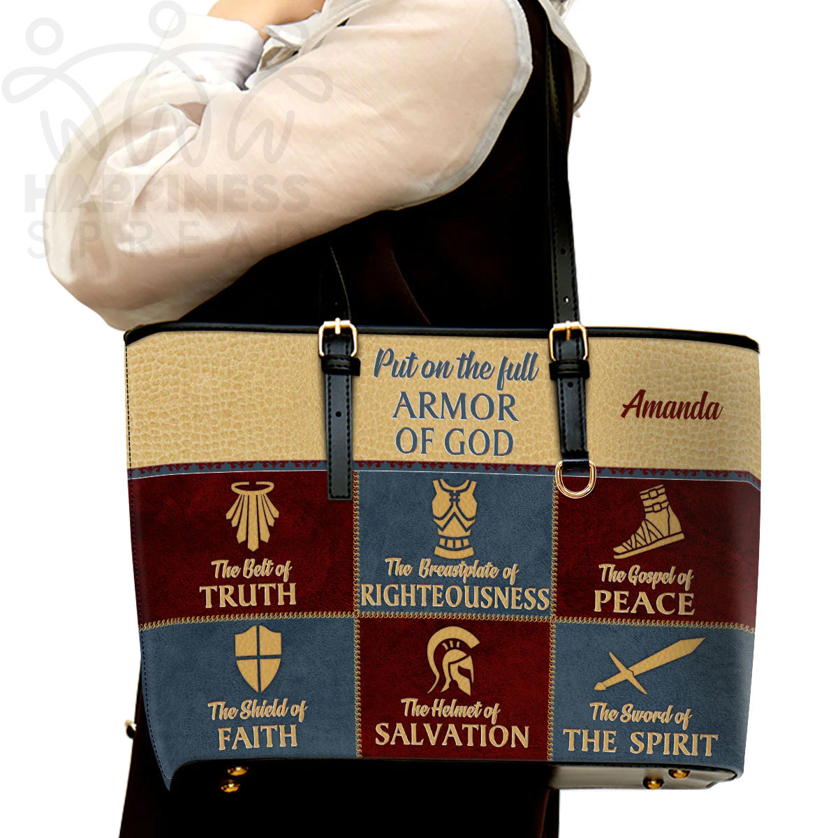 Christianart Handbag, Personalized Hand Bag, The Gospel Of Peace, Personalized Gifts, Gifts for Women. - Christian Art Bag