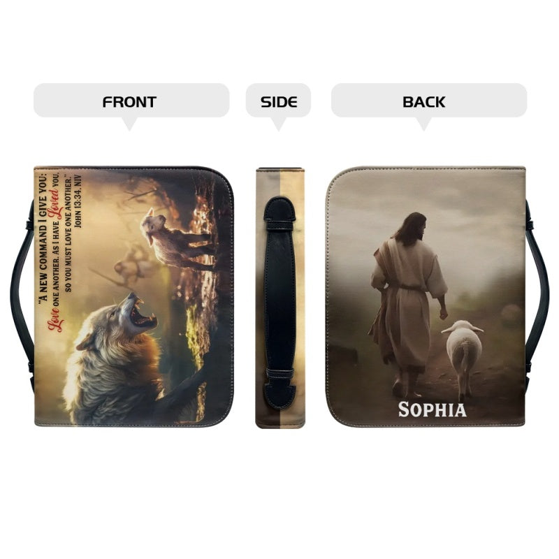 Christianartbag Bible Cover, Jesus Saves Sheep From Wolves Bible Cover, Personalized Bible Cover, Jesus Bible Cover, Christian Gifts, CAB05060124. - Christian Art Bag