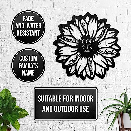 Christianartbag Metal Signs, God Says I Am, Christian Wall Art With Religious Scripture, Appreciation Gifts For Family - Christian Art Bag