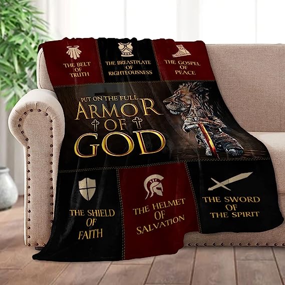 Christianart Blanket, Put On The Full Armor Of God, Christian Blanket, Bible Verse Blanket, Christmas Gift. - Christian Art Bag