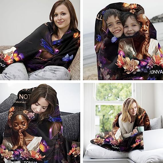 Christianart Blanket, God Is Within Her She Will Not Fall, Christian Blanket, Bible Verse Blanket, Christmas Gift. - Christian Art Bag
