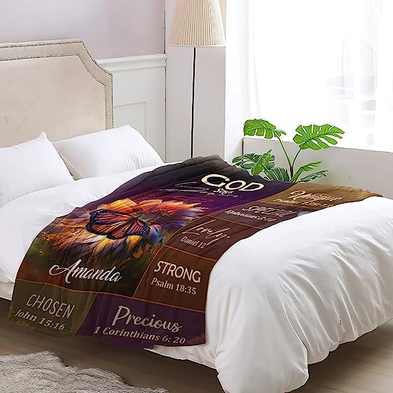 Christianart Blanket, God Says You Are, Christian Blanket, Bible Verse Blanket, Personalized Blanket, Christmas Gift. - Christian Art Bag