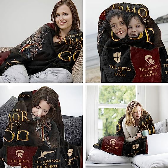 Christianart Blanket, Put On The Full Armor Of God, Christian Blanket, Bible Verse Blanket, Christmas Gift. - Christian Art Bag