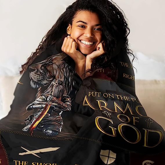 Christianart Blanket, Put On The Full Armor Of God, Christian Blanket, Bible Verse Blanket, Christmas Gift. - Christian Art Bag
