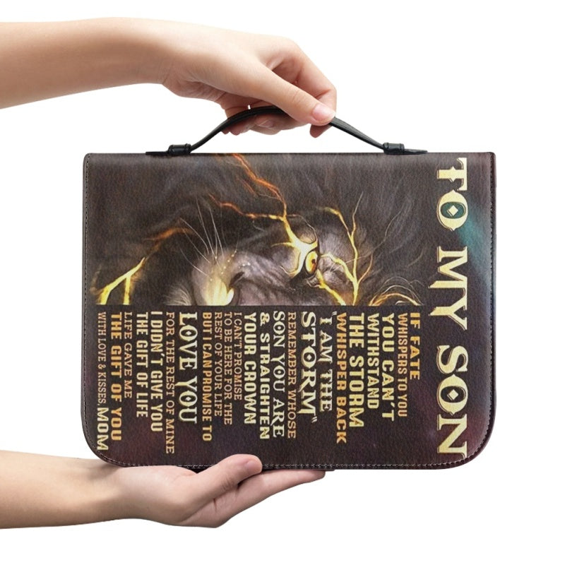 Christianartbag Bible Cover, To My Son From Mom Bible Cover, Personalized Bible Cover, Art Design Bible Cover, Christian Gifts, CAB06061223. - Christian Art Bag