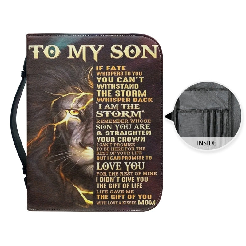 Christianartbag Bible Cover, To My Son From Mom Bible Cover, Personalized Bible Cover, Art Design Bible Cover, Christian Gifts, CAB06061223. - Christian Art Bag