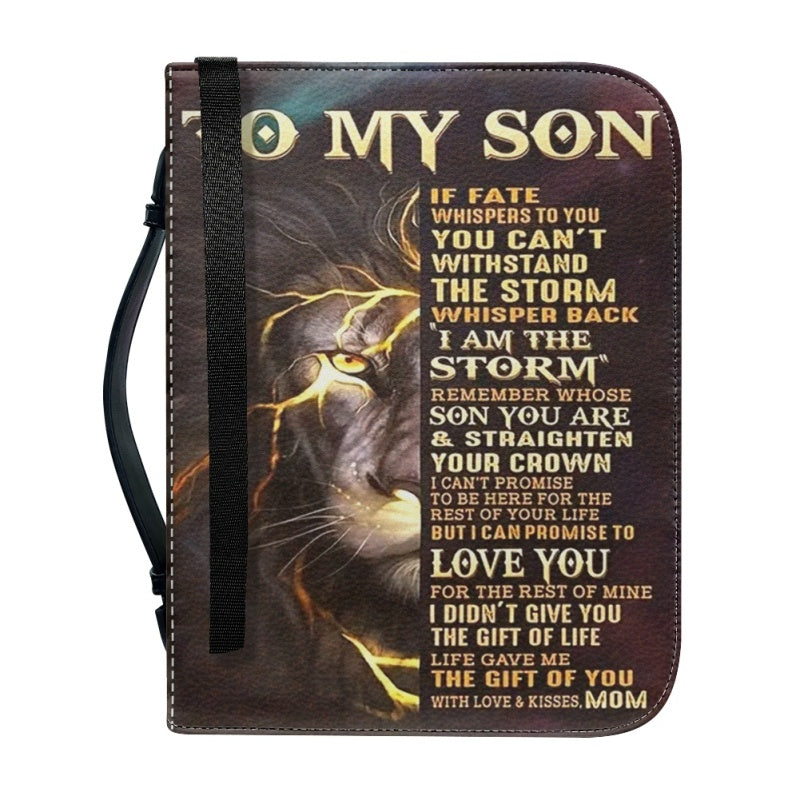 Christianartbag Bible Cover, To My Son From Mom Bible Cover, Personalized Bible Cover, Art Design Bible Cover, Christian Gifts, CAB06061223. - Christian Art Bag
