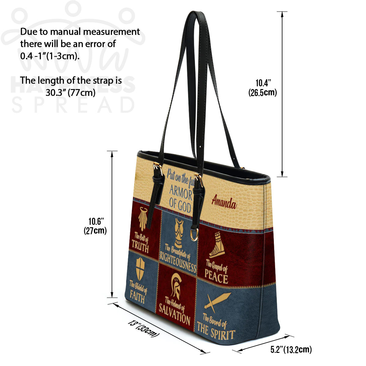 Christianart Handbag, Personalized Hand Bag, The Gospel Of Peace, Personalized Gifts, Gifts for Women. - Christian Art Bag