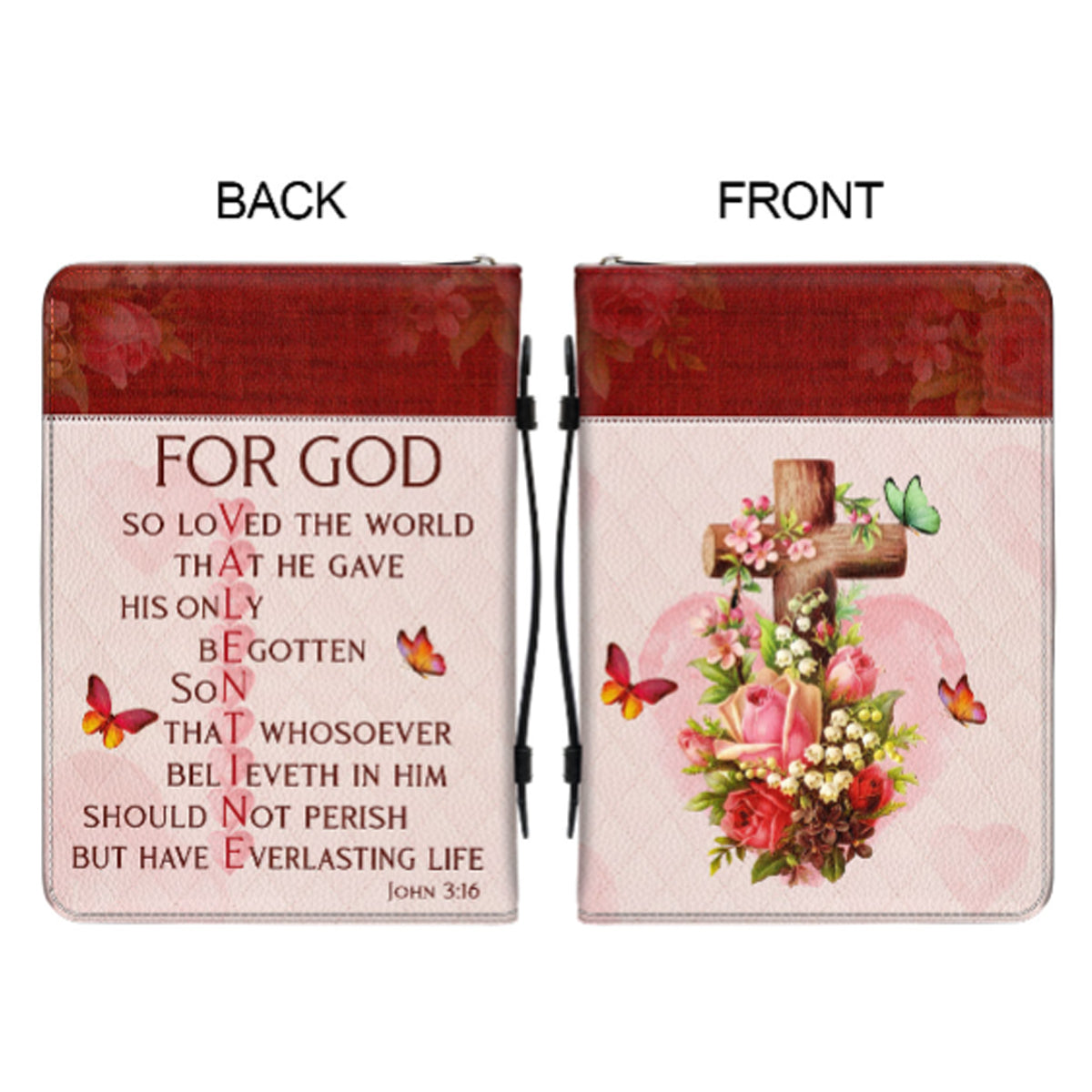 Christianartbag Bible Cover, For God So Loved The World, Personalized Bible Cover, Gifts For Women, Gifts For Men, Christmas Gift, CABBBCV03020823. - Christian Art Bag