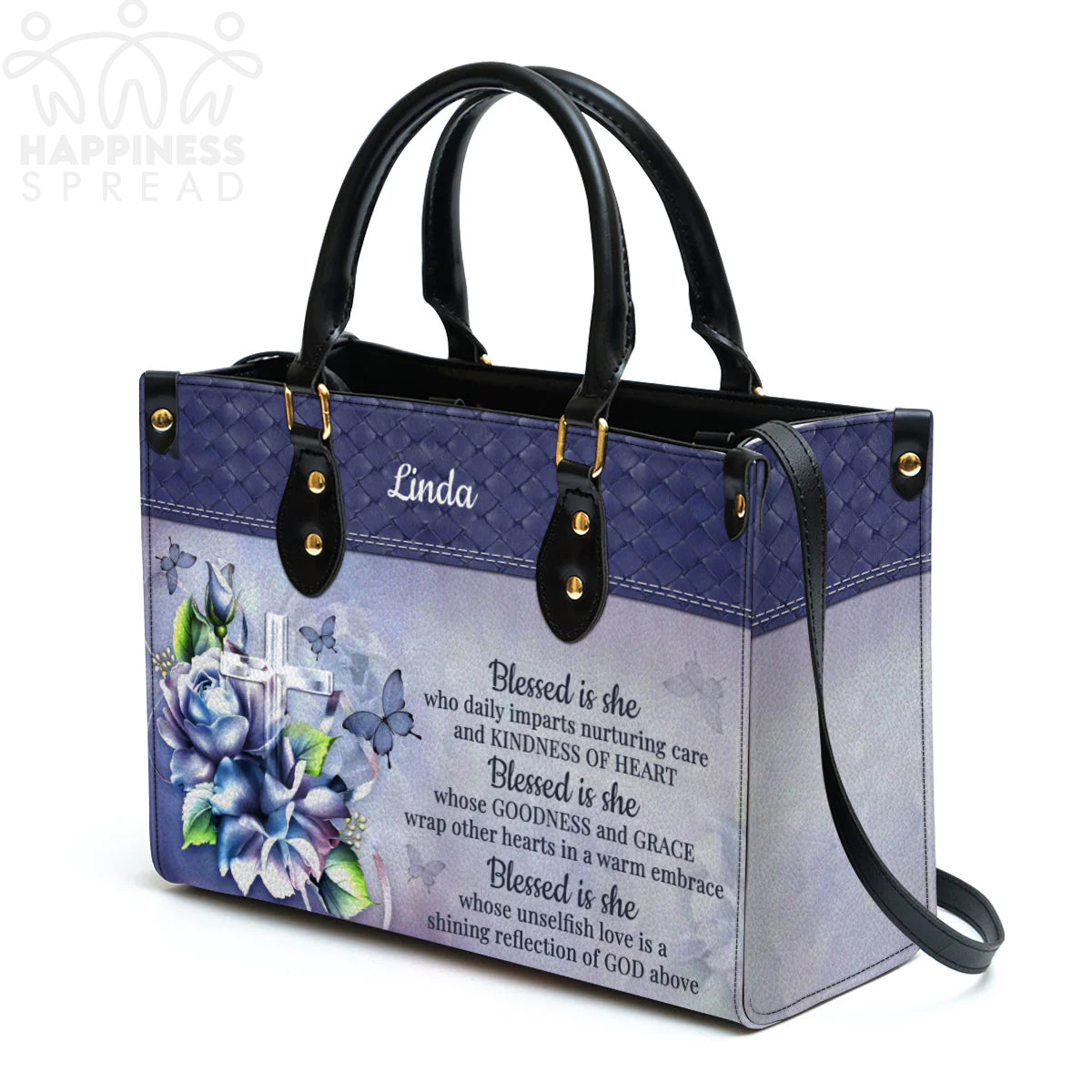 Christianart Handbag, Personalized Hand Bag, Blessed Is She Who Daily Imparts Nurturing Care And Kindness Of Heart, Personalized Gifts, Gifts for Women. - Christian Art Bag