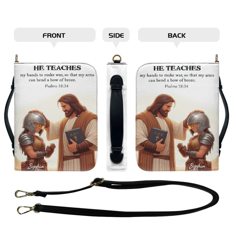 CHRISTIANARTBAG Bible Cover - He Teaches Ephesians - Personalized Bible Cover, CABBBCV06120824.