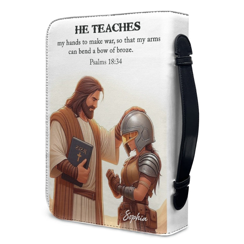 CHRISTIANARTBAG Bible Cover - He Teaches Ephesians - Personalized Bible Cover, CABBBCV06120824.