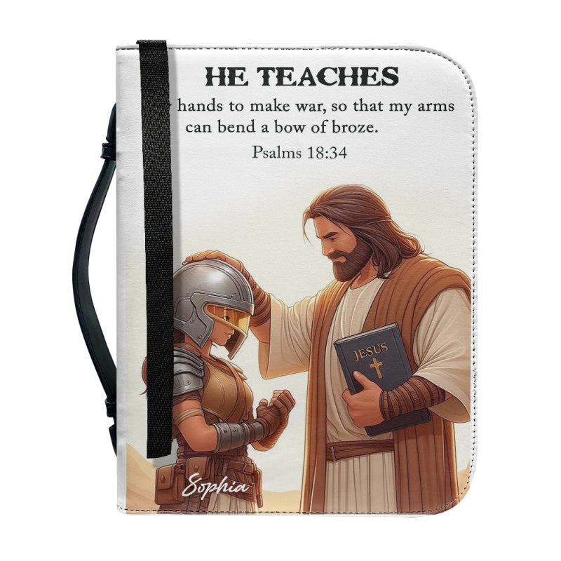 CHRISTIANARTBAG Bible Cover - He Teaches Ephesians - Personalized Bible Cover, CABBBCV06120824.