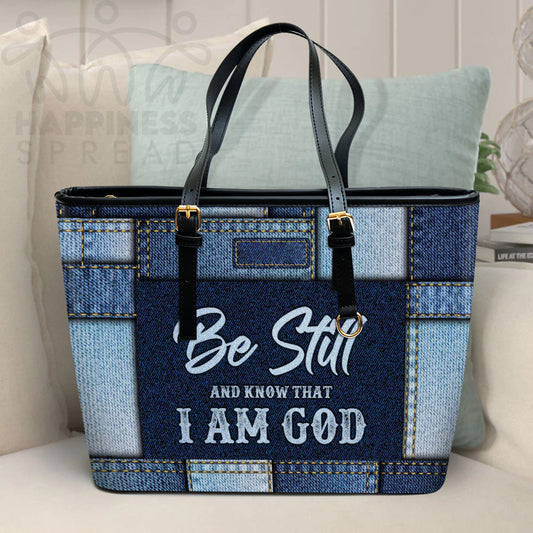 Christianart Handbag, Personalized Hand Bag, Be Still And Know That I Am God, Personalized Gifts, Gifts for Women. - Christian Art Bag