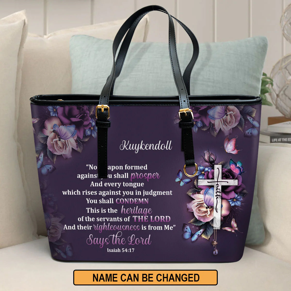 Christianart Handbag, No Weapon Formed Against You Shall Prosper, Personalized Gifts, Gifts for Women, Christmas Gift. - Christian Art Bag