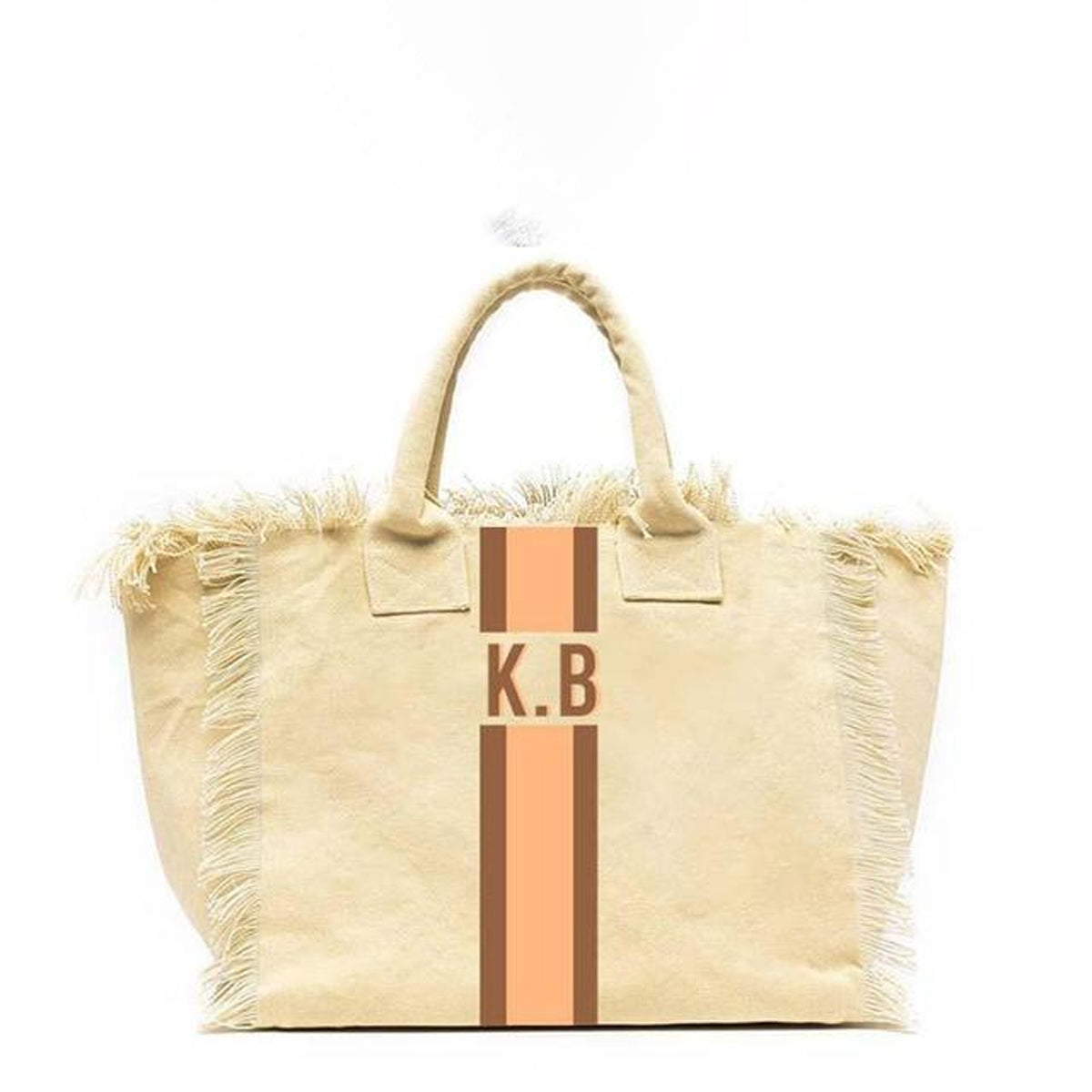 HPSP Handmade Bags, Summer American Style Trends Stripe Printing Women's Tassel HandBag Customizable Letters Canvas Tote Beach Bag Wedding Gift - Christian Art Bag