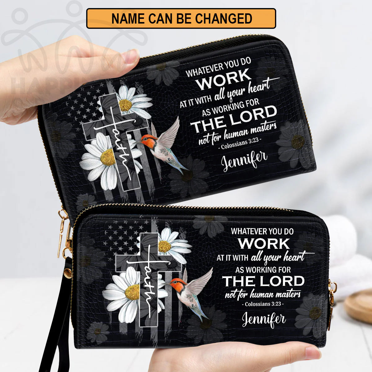 Christianart Handbag, Personalized Hand Bag, Work At It With All Your Heart, Personalized Gifts, Gifts for Women. - Christian Art Bag