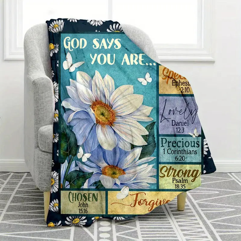 Christianart Blanket, GOD Says You Are Blanket, Christian Blanket, Ideal Birthday and Holiday Gift for Boys, Girls, and Adults - Available All Season. - Christian Art Bag