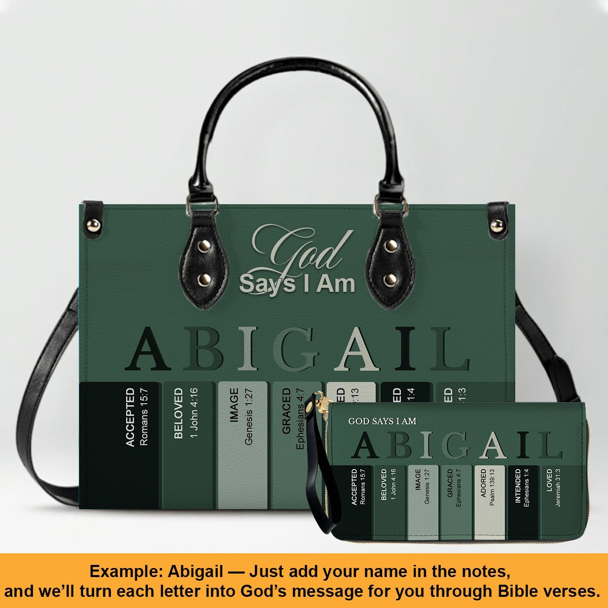 Personalized Leather Handbag – Custom Name Christian Purse by CHRISTIANARTBAG