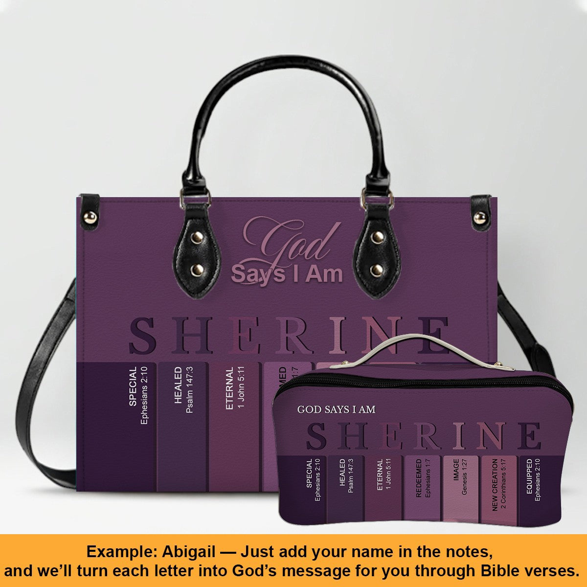 Personalized Leather Handbag – Custom Name Christian Purse by CHRISTIANARTBAG