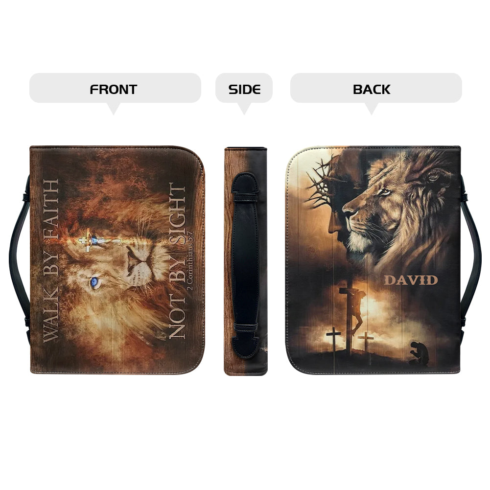 Christianartbag Bible Cover, Walk By Faith Not By Sight Bible Cover, Personalized Bible Cover, Bible Cover For Men, Christian Gifts, CAB03061023. - Christian Art Bag