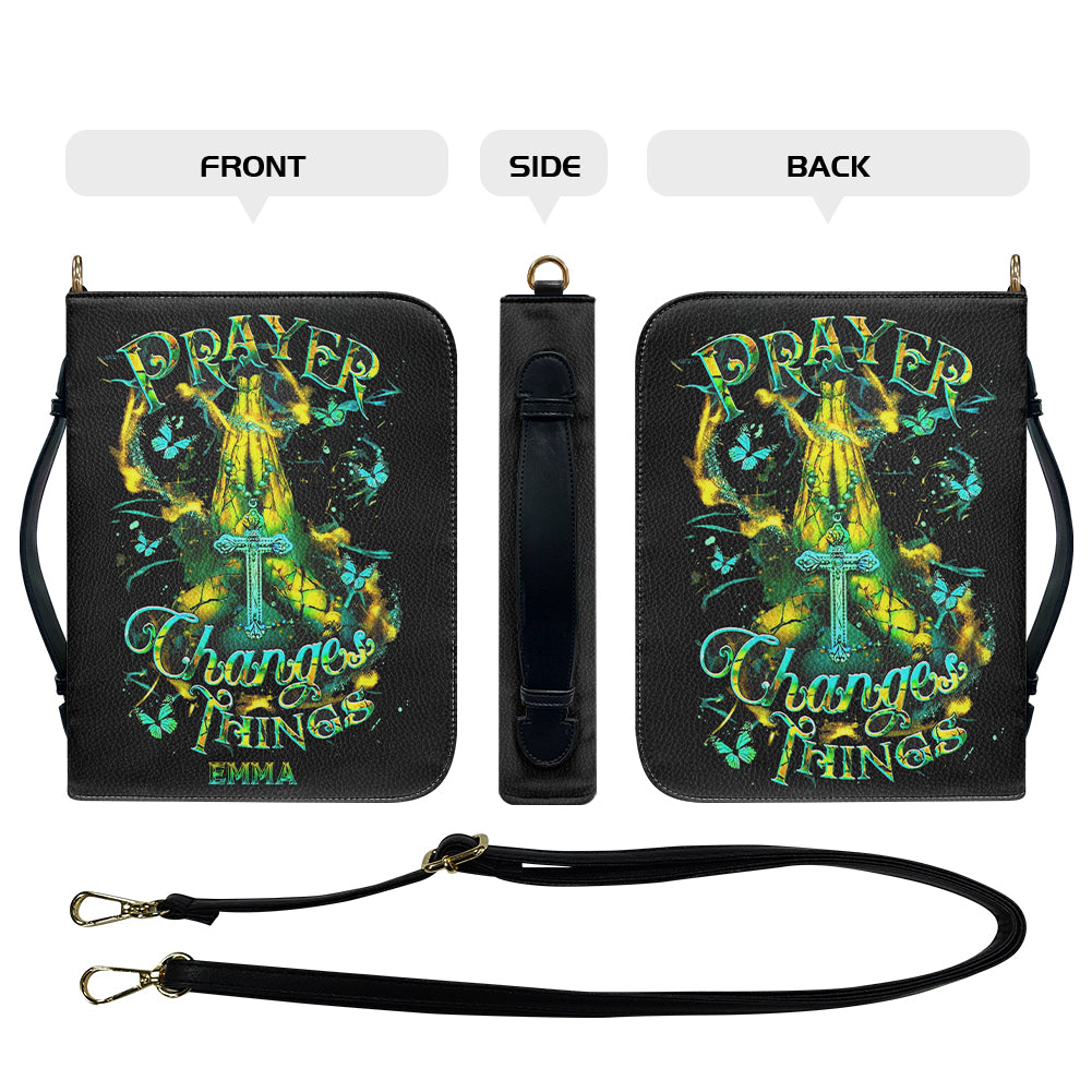 CHRISTIANARTBAG Bible Cover - Prayer Changes Things - Personalized Bible Cover – Custom Name – CHRISTIANARTBAG Gift for Christians CAB05280625