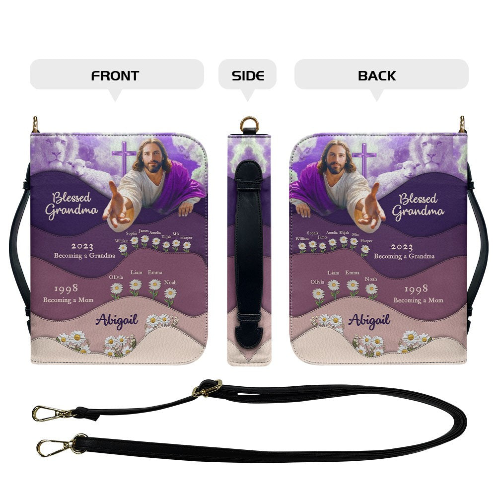 Personalized Bible Cover - Blessed journey of Motherhood and Grandmotherhood - Personalized Bible Cover – Christian Gifts | CHRISTIANARTBAG 014225