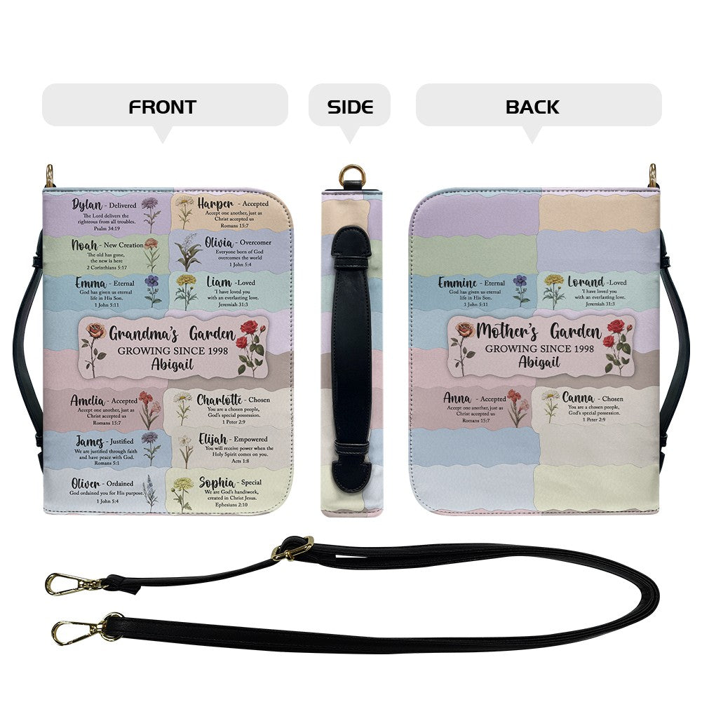 CHRISTIANARTBAG Bible Cover - A Meaningful Gift for Moms & Grandmas - A Special Christian Gift for Moms - Mother’s & Grandma’s Garden Personalized Bible Cover, CABBBCV01280325