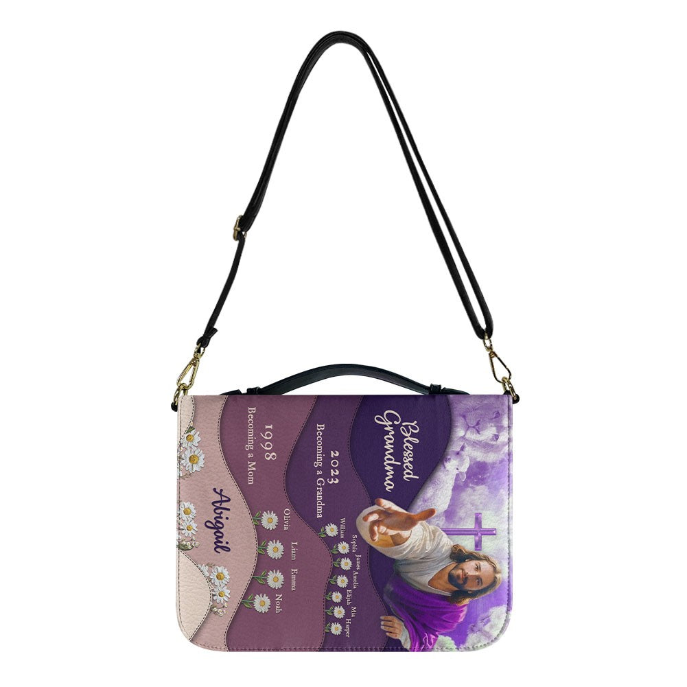 Personalized Bible Cover - Blessed journey of Motherhood and Grandmotherhood - Personalized Bible Cover – Christian Gifts | CHRISTIANARTBAG 014225
