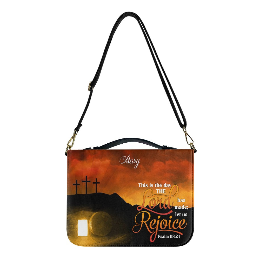 Personalized Bible Cover – This is the day the Lord has made let us rejoice, Psalm 118:24 | Christian Gift for Men & Women | Custom Name Option | CHRISTIANARTBAG