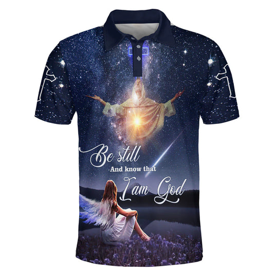 Christianartbag Polo Shirt, Be Still And Know That I Am God Jesus And Girl Polo Shirt, Christian Shirts & Shorts. - Christian Art Bag
