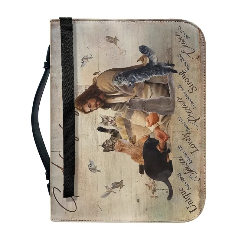 Christianartbag Bible Cover, God Says I Am Bible Cover, Personalized Bible Cover, Cat Bible Cover, Christian Gifts, CAB01251023. - Christian Art Bag