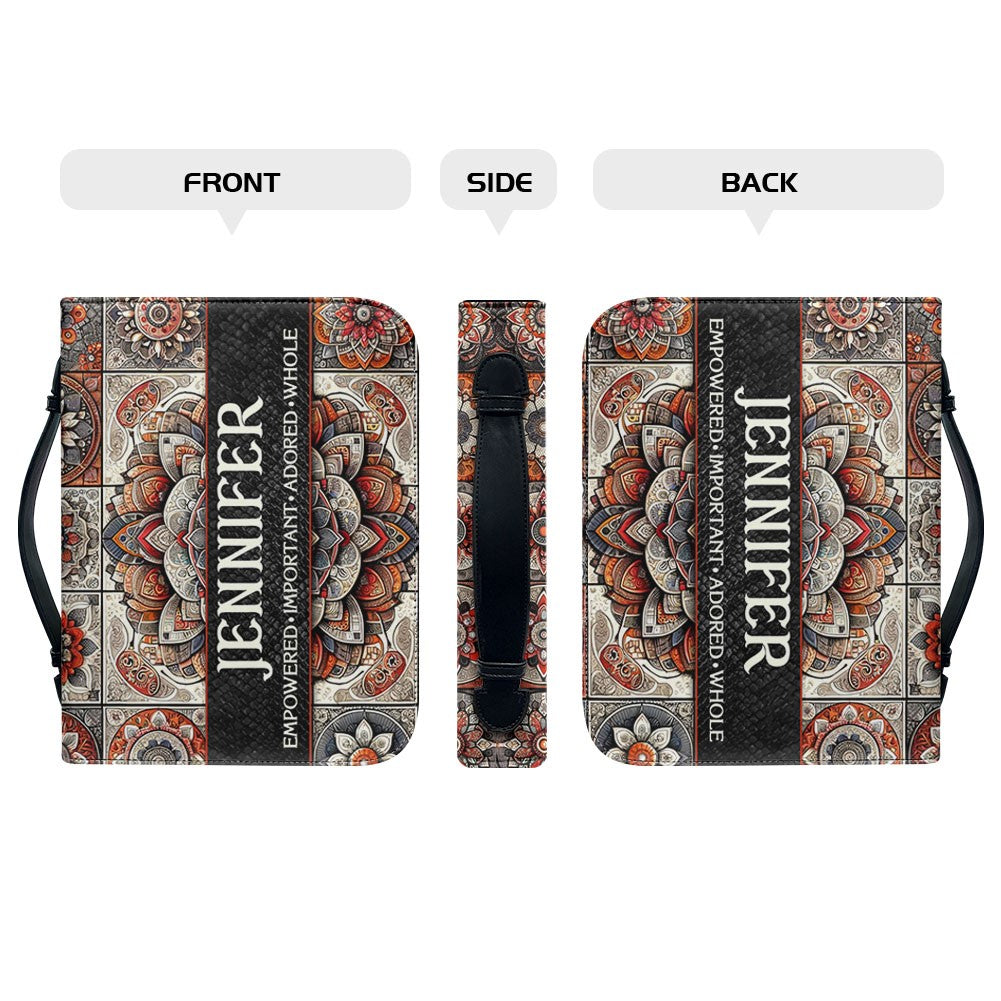 Personalized Mandala Leather Tote Bag - CHRISTIANARTBAG CABLTHB01170424.