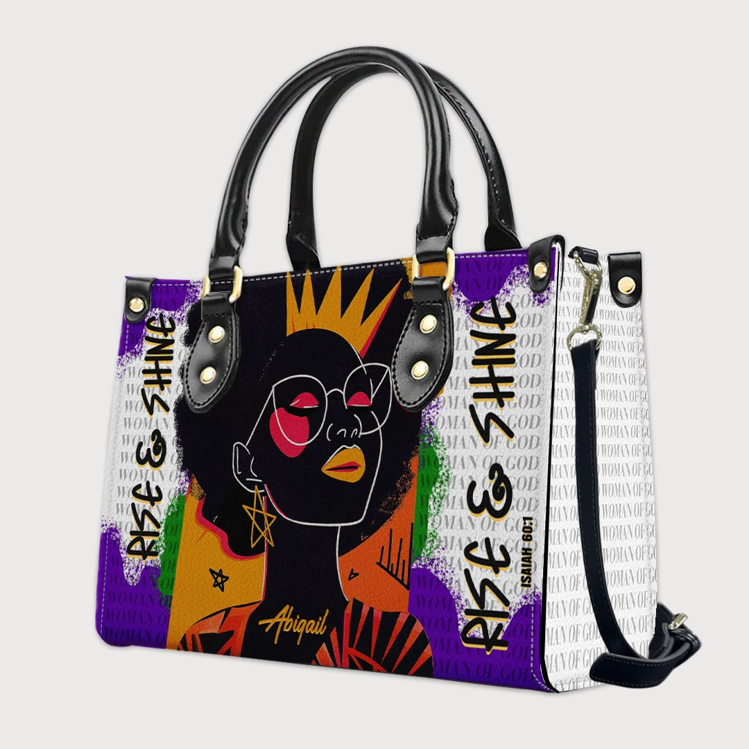 CHRISTIANARTBAG Handbags - Personalized “Rise & Shine” Christian Handbag for Women of Faith – Custom Bible Verse & Name - CABLTB01062425