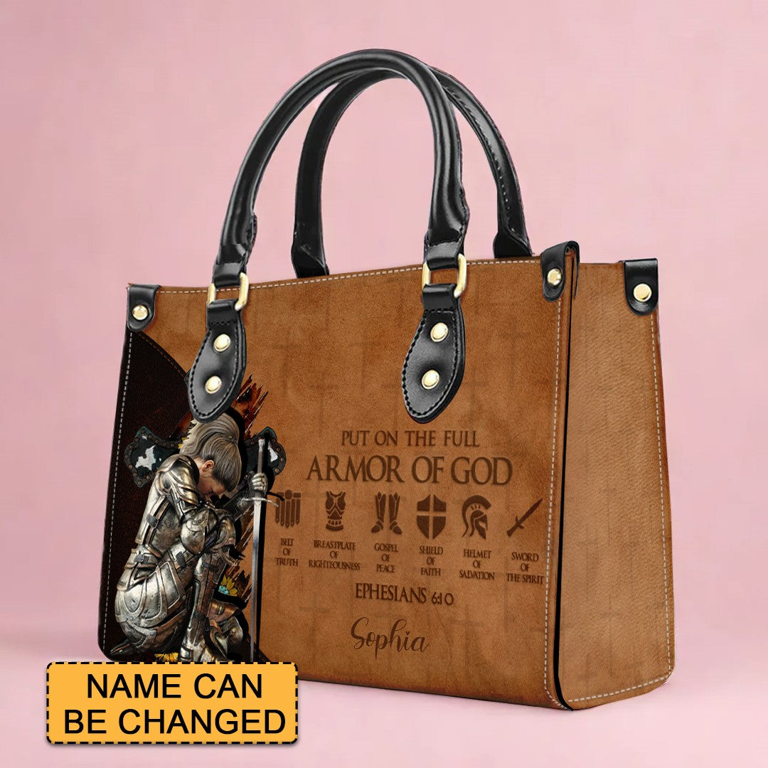 CHRISTIANARTBAG Personalized Leather Handbag - Armor Of GOD - CABLTHB01170524.