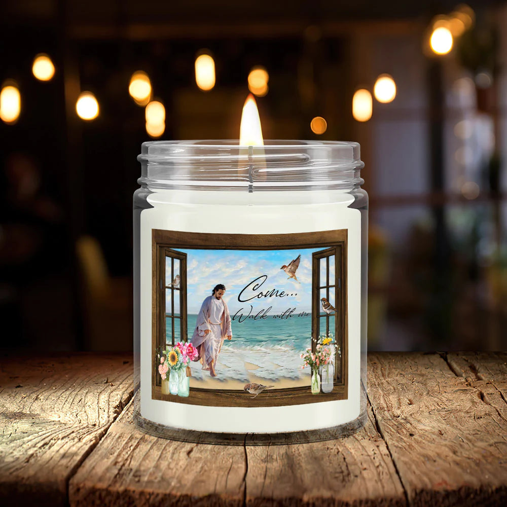 Christianartbag Candles, Come Wilk With Me, Christian Candles, Bible Verse Candles, Natural Candle, Soy Wax Candle 9oz, Christmas Gift. - Christian Art Bag