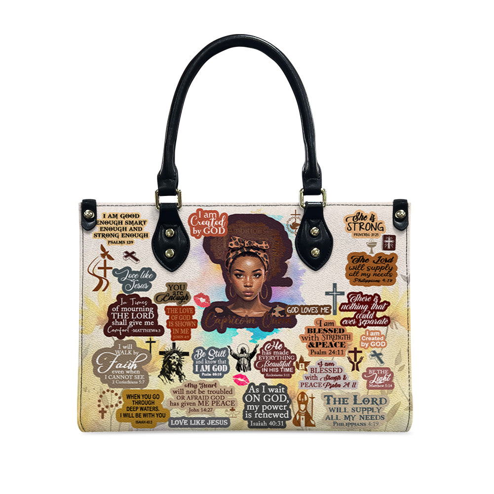 Christianartbag Handbags, Personalized Designs with Women of Color, Bible Verses, and Zodiac Signs – Add Your Name for a Unique Touch, Handbag Design, Black Women Leather Handbag, Gifts for Women, CABLTB01191223. - Christian Art Bag