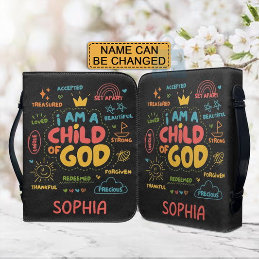 Christianartbag Bible Cover, I Am Child Of GOD Bible Cover, Personalized Bible Cover, Bible Cover For Children, Christian Gifts, CAB02060124. - Christian Art Bag
