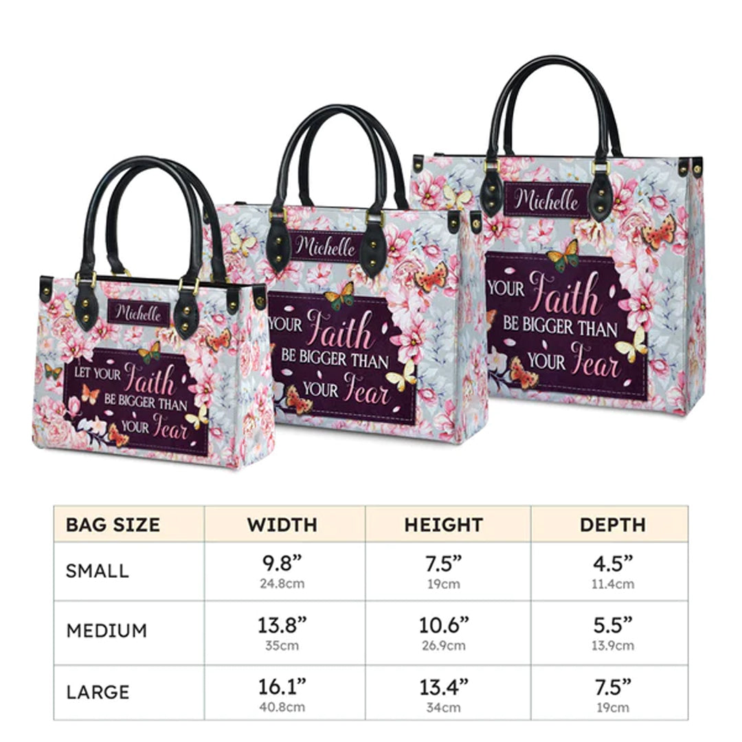 Christianartbag Handbags, Let Your Faith Be Bigger Than Your Fear, Handbag Design, Monogram Leather Handbag, Gifts for Women, CABLTB05271223. - Christian Art Bag