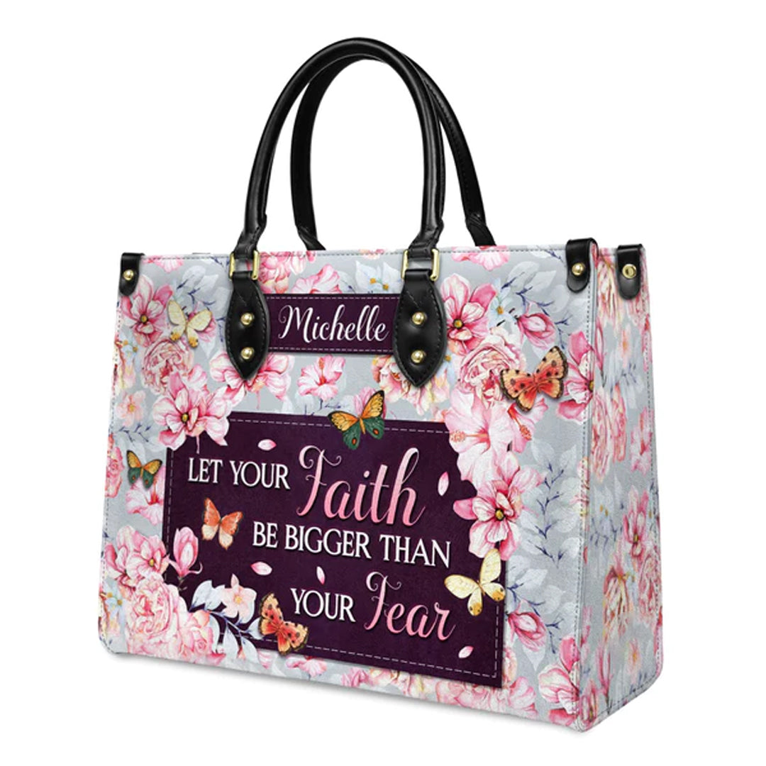 Christianartbag Handbags, Let Your Faith Be Bigger Than Your Fear, Handbag Design, Monogram Leather Handbag, Gifts for Women, CABLTB05271223. - Christian Art Bag