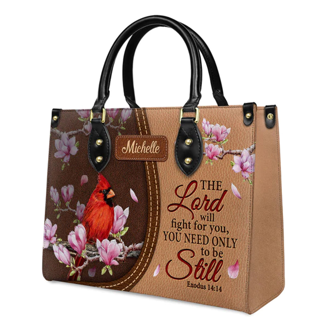 Christianartbag Handbags, The Lord Will Fight For You Exodus 14 14 Cardinal, Handbag Design, Monogram Leather Handbag, Gifts for Women, CABLTB03271223. - Christian Art Bag