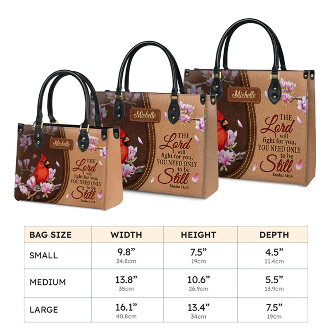 Christianartbag Handbags, The Lord Will Fight For You Exodus 14 14 Cardinal, Handbag Design, Monogram Leather Handbag, Gifts for Women, CABLTB03271223. - Christian Art Bag