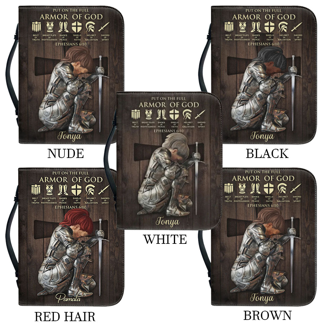 Personalized Armor of God Bible Cover – Custom Name & Scripture Christian Gift
