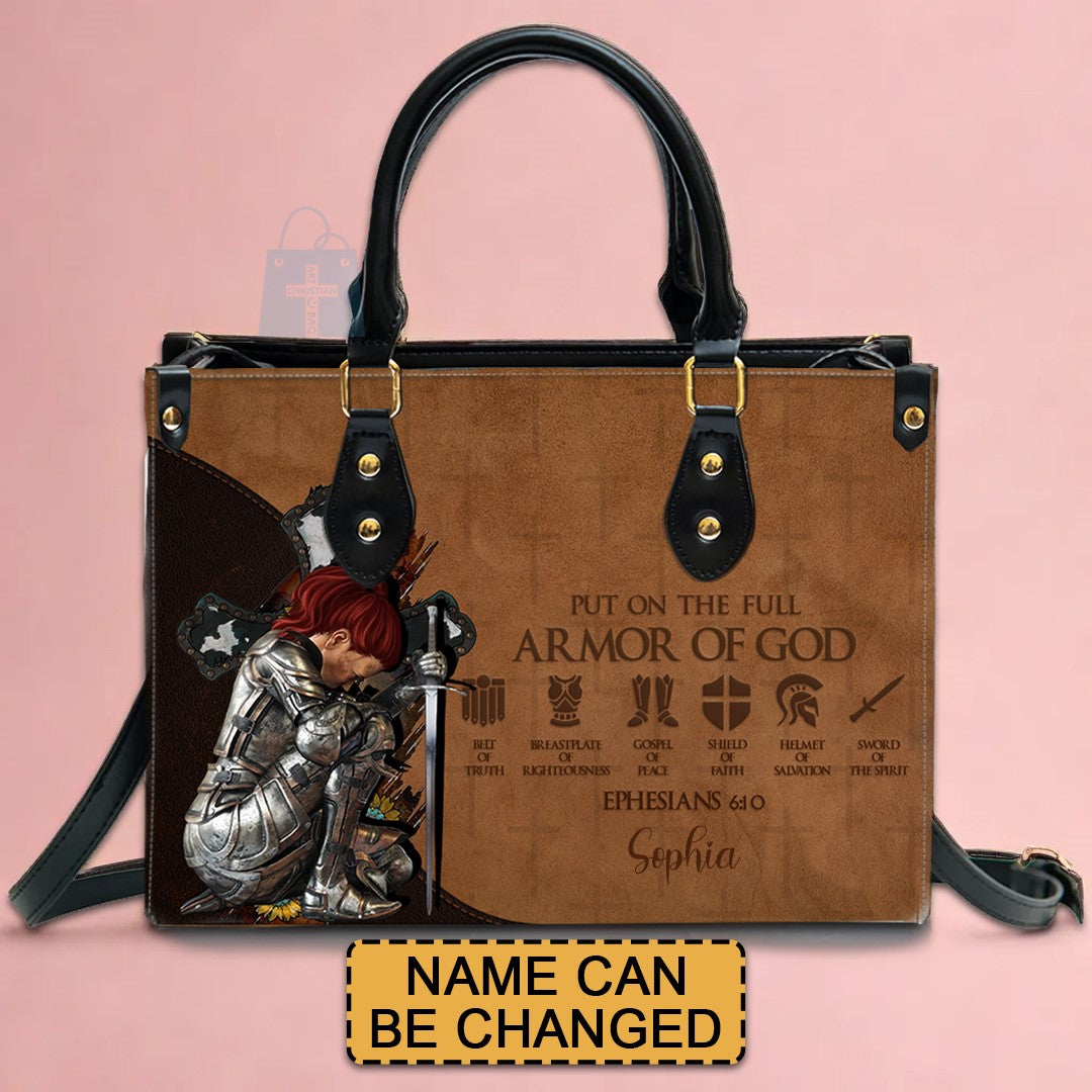 CHRISTIANARTBAG Personalized Leather Handbag - Armor Of GOD - CABLTHB01170524.