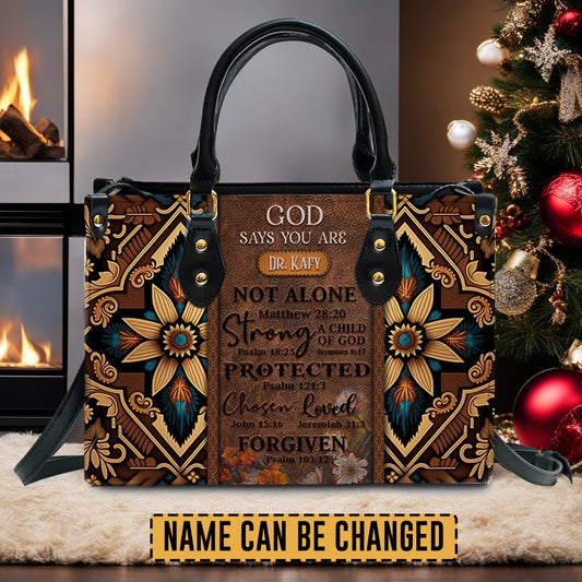 Christianartbag Handbags, GOD Says You Are Leather Handbag, Southwest Native American embroidery Handbag, Gifts for Women, CABLTB02101023. - Christian Art Bag