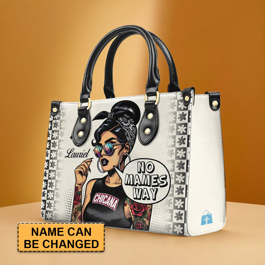 CHRISTIANARTBAG 'Chicana Attitude' Personalized Pop Art Leather Handbag - CABLTHB12300324.